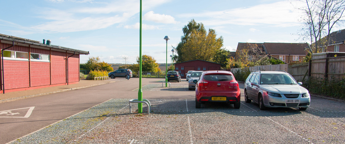 ACO GroundGuard used to create sustainable drainage ca park in ECO Hub community and business facility